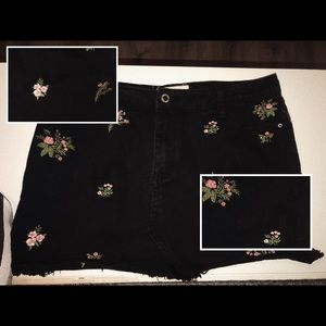 Black Skirt with Pink Roses
